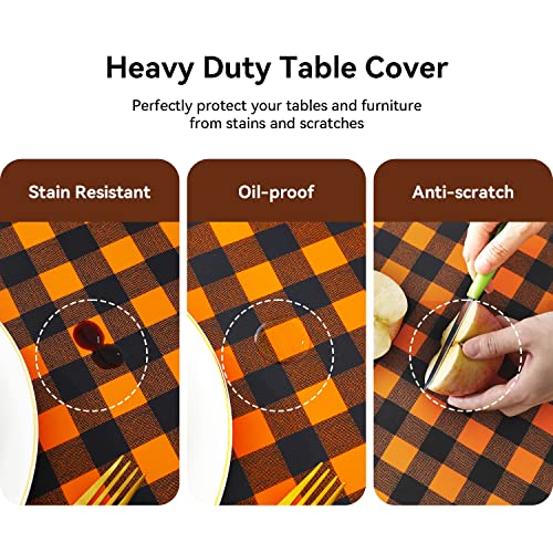 Romanstile Gingham Vinyl Tablecloth, Rectangle 52 x 70, Black and Orange by Romanstile - Used condition - Image 4