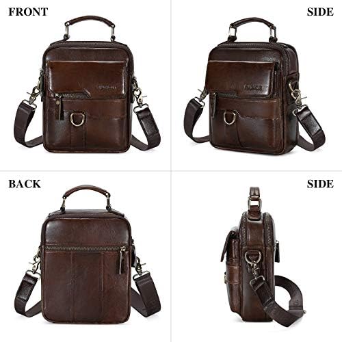 BAIGIO Men's Genuine Leather Shoulder Bag Messenger Briefcase CrossBody Handbag Satchel Travel bag 5 BAIGIO Men's Genuine Leather Shoulder Bag Messenger Briefcase CrossBody Handbag Satchel Travel bag
