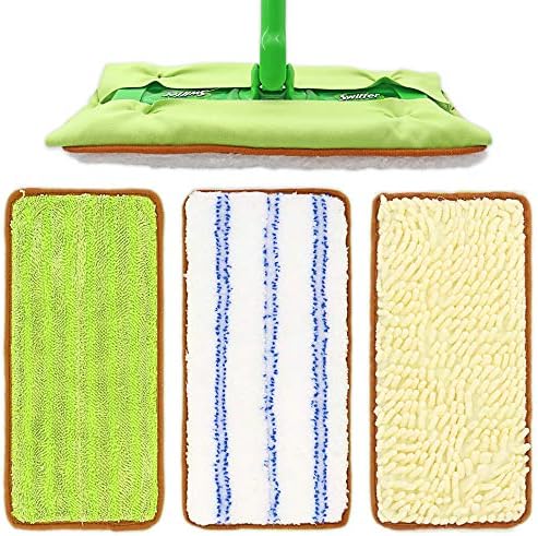 Reusable Mop Pads for Swiffer Sweeper-3PCS, Machine Washable Refill Pads fits Swiffer Sweeper, Microfiber Mop Pads for Hardwood Floor