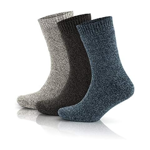 GoWith Women's Wool Socks Norwegian Style Soft Thermal Effect Wool Winter Socks Pack of 3 Pairs Beige Brown Navy Size 3-5 6-9 (3-5) Cover