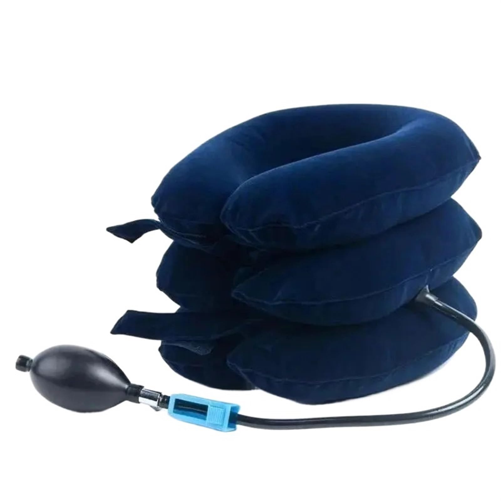 YShiuoL Neck Pillow Neck Pillow Stretcher Massage Cervical Support Air Pump Inflatable Collar Brace Pain Relief(Blue)