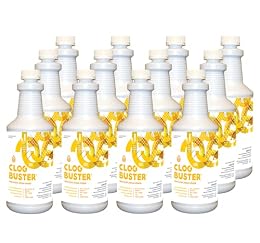 ClogBuster Non-Acidic Liquid Drain Opener and Clog Remover, Commercial Grade, Case of 12 Quarts…
