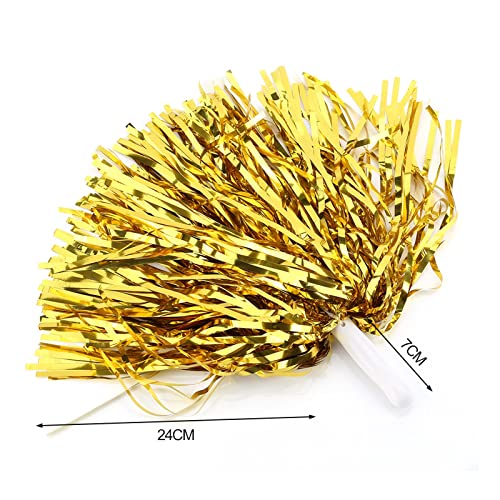 DEWIN Cheer Pom Poms, 6pcs Cheerleading Pompoms Sports Cheer Party Dance Accessory Tool for Sports Meeting Stadium, Party - Image 4