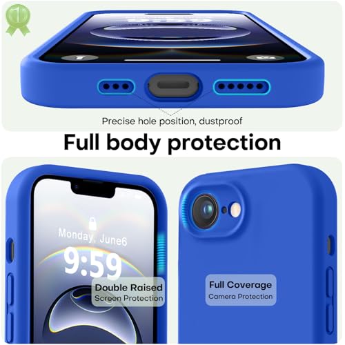 Image of LOVE 3000 Designed for iPhone 16e /17e Case, Premium Silicone with [Soft Anti-Scratch Microfiber Lining] Shockproof Protective Phone Case for Men Women Girls 6.1 inch, Klein Blue