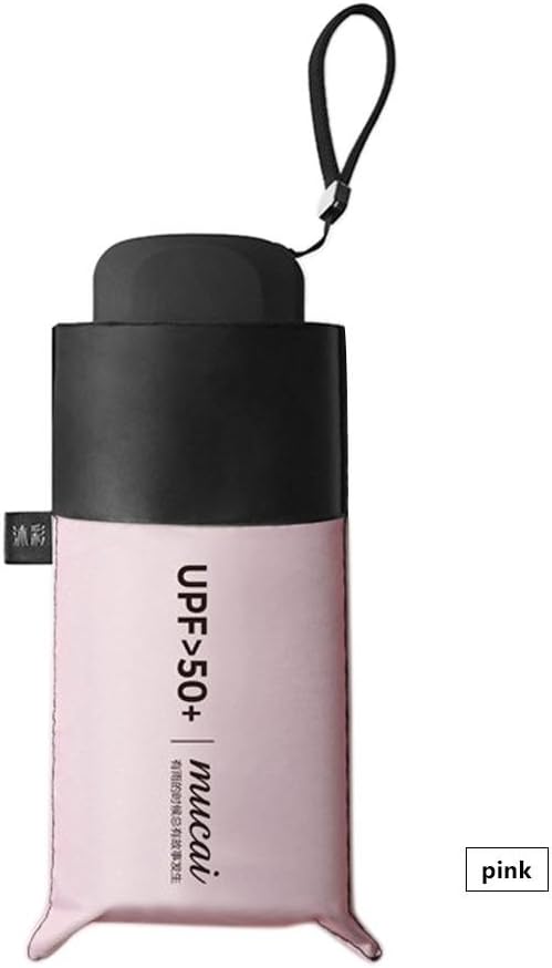 AUTOECHO Mini Compact Sun&Rain Travel Umbrella with Flat Handle - 6.7 inch Anti-UV Sun Lightweight Portable Outdoor Golf Umbrella with UPF>50+ Protection - Your Intimate Helper in This Season