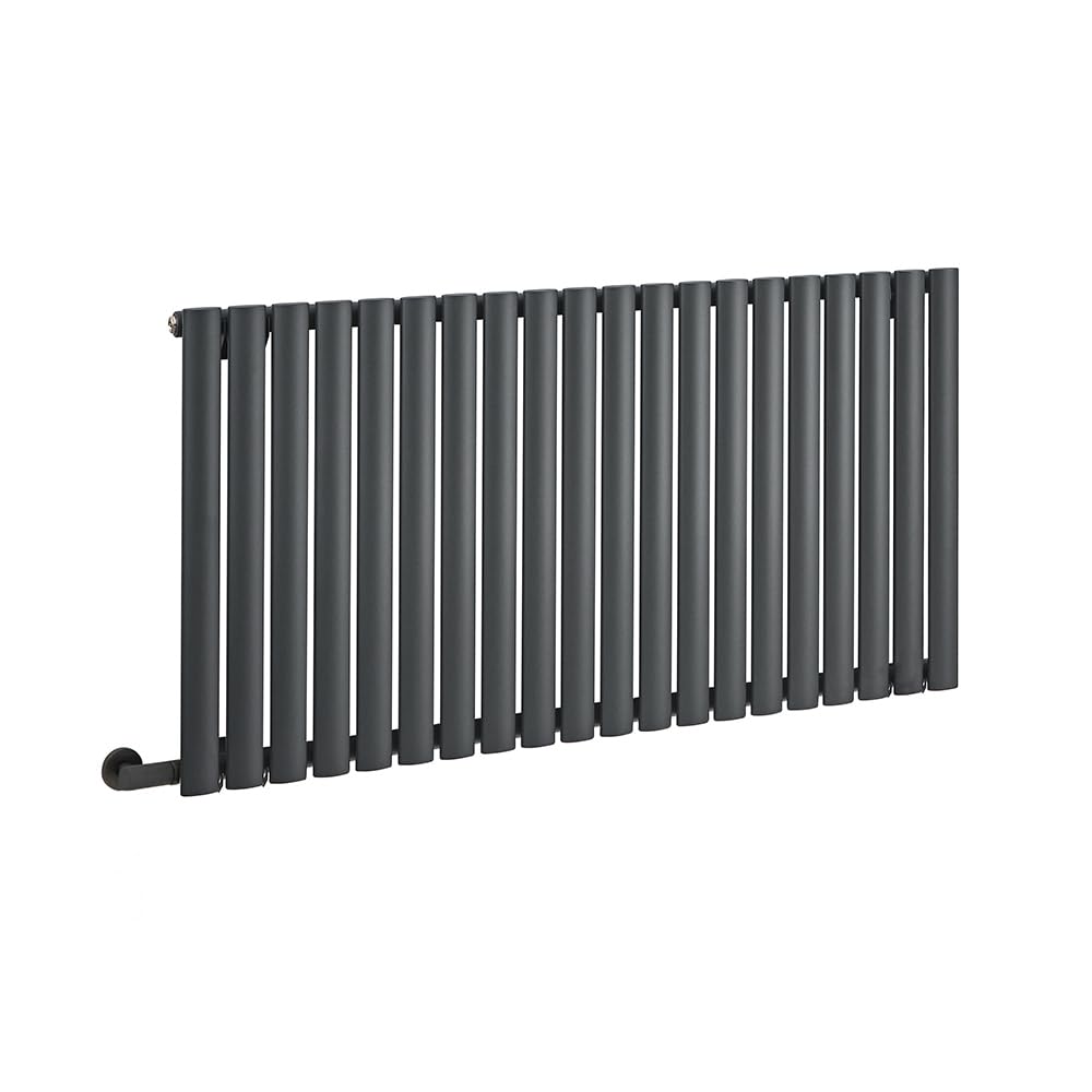 Milano Anthracite Aruba 1200W Horizontal Single Oval Panel Electric Radiator - 635Mm X 1180Mm