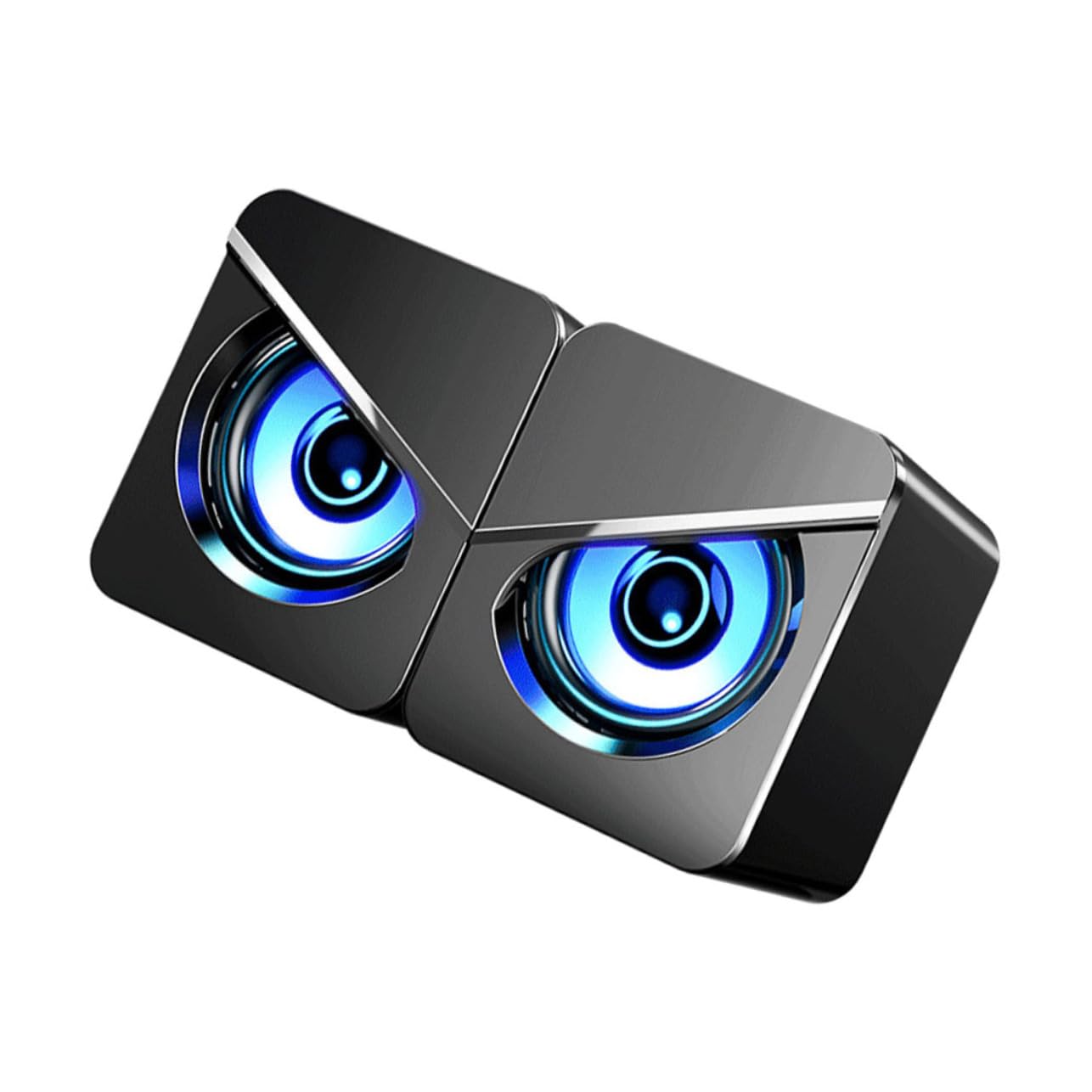 jojofuny 1Pair USB Wired Surround Speaker Desktop Computer Speaker with Dual Speakers for Experience Creative Design for Use Omnidirectional Audio