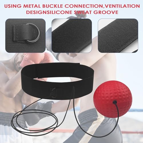 Rseuphiee Boxen Reflexball, Boxen Training Ball, 2 Verschiedene Boxbälle, 1 Verstellbares Stirnband, Boxtraining Trainingsgerät, für Reaktion, Agilität, Schlaggeschwindigkeit, Kampffähigkeit
