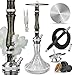 Produktbild Little Dragon® Shisha Edelstahl mit Epoxidharz - Shisha Set Komplett Schwarz - Einzigartiges Ausblas-System mit Closed Chamber - Edle Wasserpfeife 71cm mit Stecksystem und Premium Shisha Zubehör