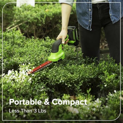 Image of Greenworks 24V Cordless Shear Shrubber, 1.5Ah USB Battery and Charger Included