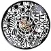 hxjie Tema di Viaggio Orologio da Parete in Vinile Decorazione Orologio da Parete in Vinile Record Viaggio Viaggio Retro Decorazione Nera Arte da Parete Orologio da Parete retrò
