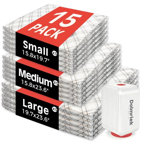 Image of 15pcs Vacuum Seal Bags for Clothing Travel, Cordless Pump, Carry-on Size Compression Packing Bags, 4000Pa Suction & 2000mAh Battery, Vacuum Storage Bags for Clothes, Luggage, Suitcase, Space Saver