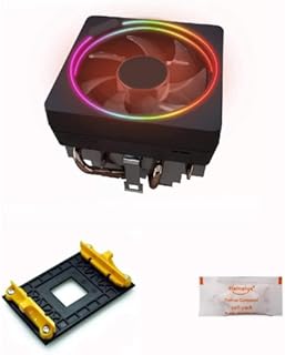 Wraith Prism Compatible RGB LED Lighting Socket AM4 4-Pin Connector CPU Cooler with Copper Core Base & Aluminum Heatsink and 4.13-Inch Fan with Thermal Paste for Desktop PC Computer