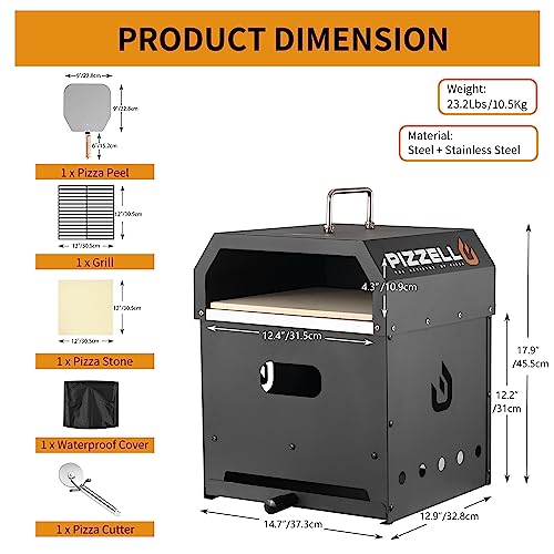 Pizzello 50004 Outdoor Pizza Oven 4 In 1 Wood Fired 2-Layer Detachable Outside Ovens thumb #6