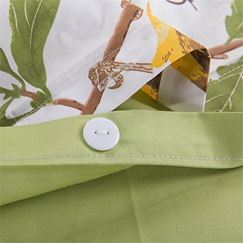 Brandream Eastern Floral Birds Chinoiserie Blossom Duvet Quilt Cover White Green Asian Style Botanical Tree Branches Ornamental Drawing (Queen) #TOP4