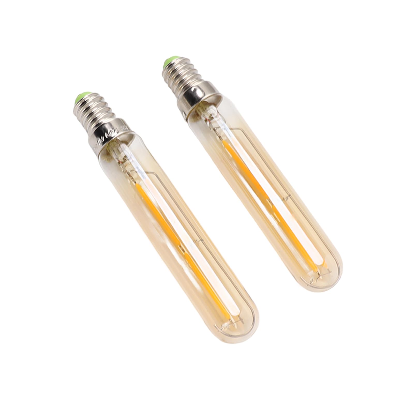 OEBUAFI 2Pcs LED Tube Bulb, 2300 K E14 Tubular Light Lamp Bulbs T20 X 120 with No Flickering Energy Saving for Bedroom Living Room Restaurant (Gold)
