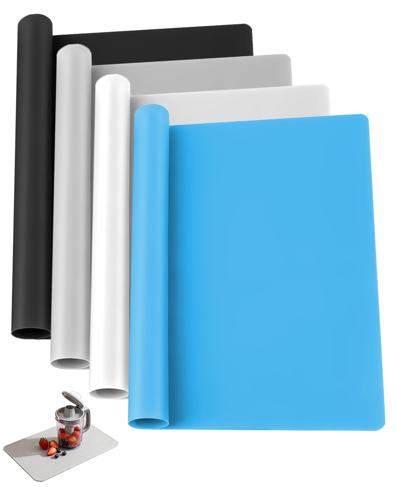 Ninnyi 4 Pcs Silicone Mat, 30x40cm/11.81x15.74in Large Silicone Craft Mats for Worktops, Dining Table, Counter