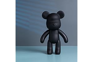 Fluid Bear 9 inch Black Mold Figure for Painting and Home Decoration