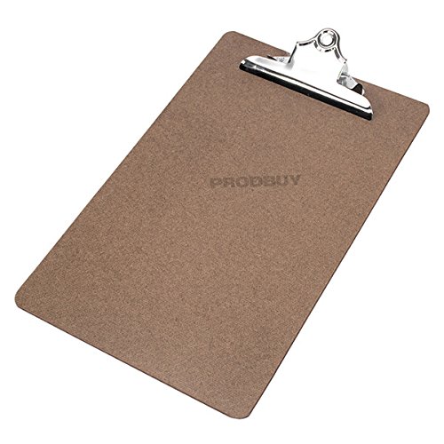 5 x Hardboard Wooden Foolscap Clipboards with Metal Clips