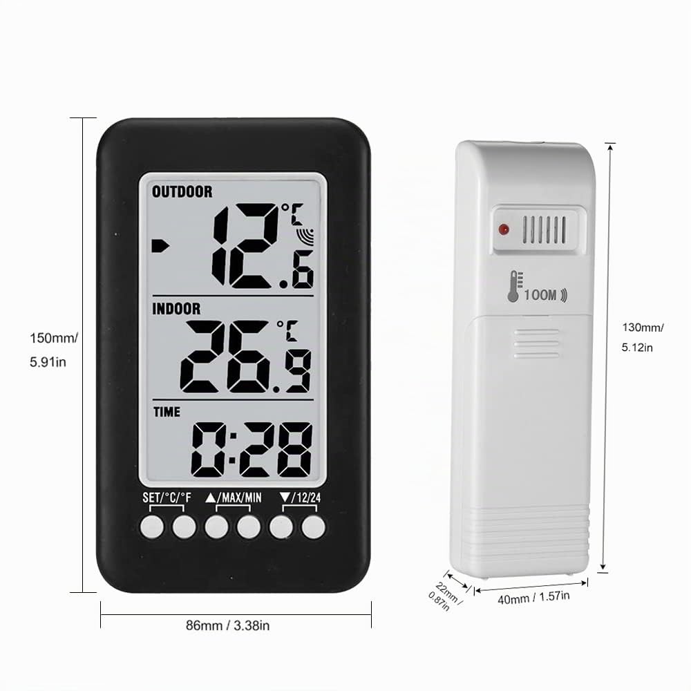 docooler LCD ℃ / ℉ Thermomètre numérique sans fil avec thermomètre avec transmetteur