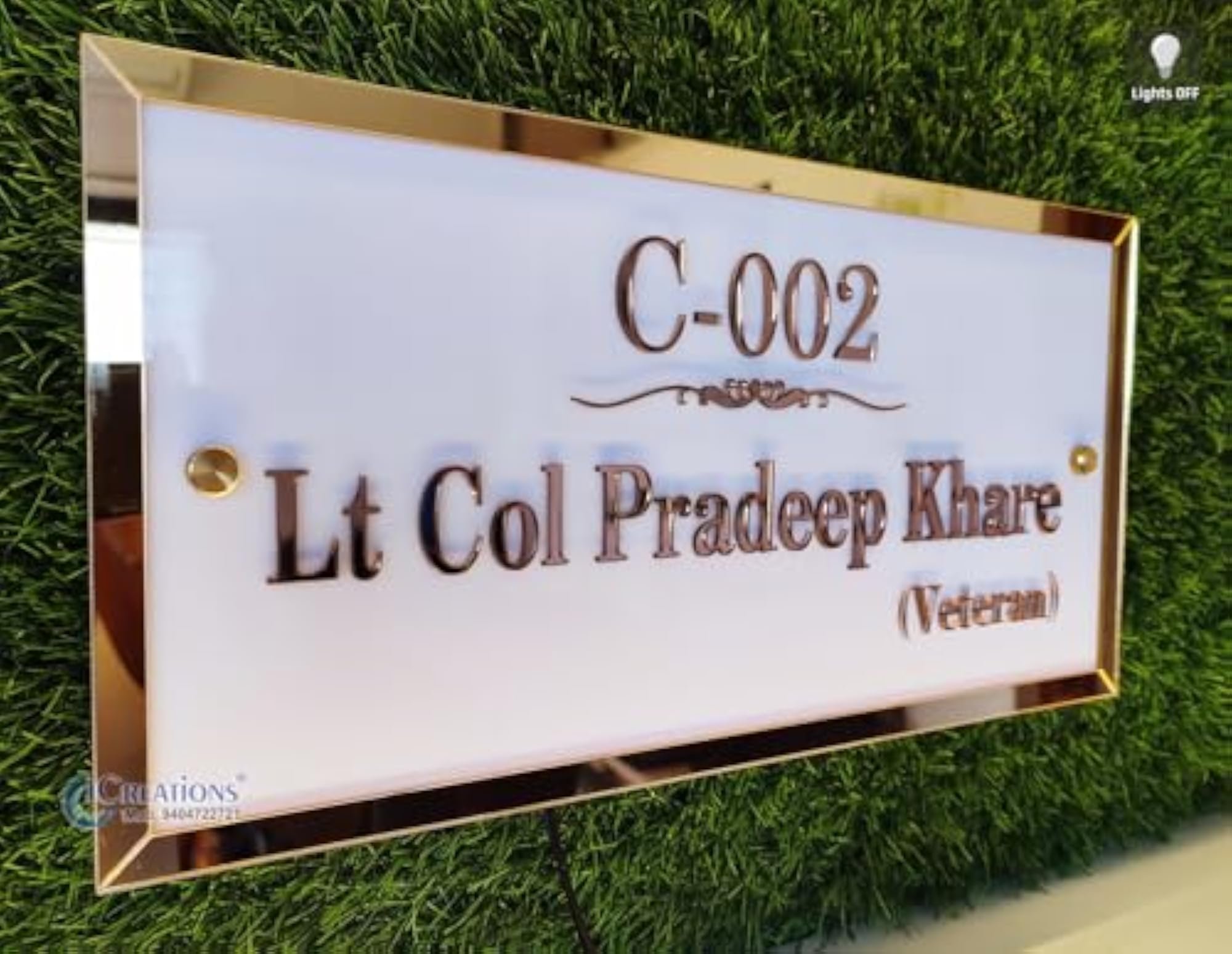 Customizable LED Acrylic Nameplate for Home
