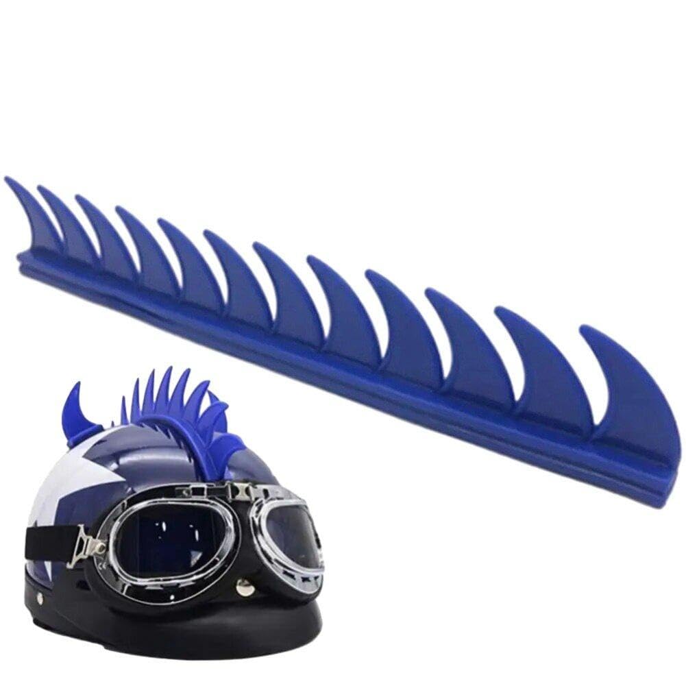 Sanfly Unisex Blue Universal Motorcycle Helmet Mohawk Sticker Motorcycle Helmet Soft Rubber Saw Strip Decor Helmets Accessories Helmet Decals