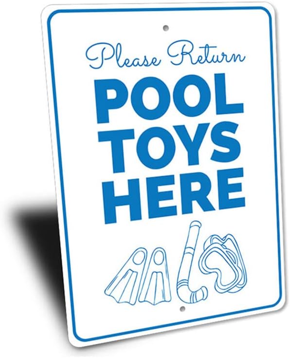 Pool Toys Return Here, Poll Rules Sign, Home Garden Sign, Backyard Sign - 10" x 14" image 3