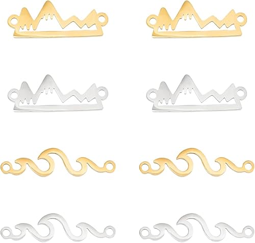 UNICRAFTALE 30 unids 3 colores 1.476 in estilo tibetano aleación de zinc encantos marco de montaña enlaces conector para amantes de la naturaleza