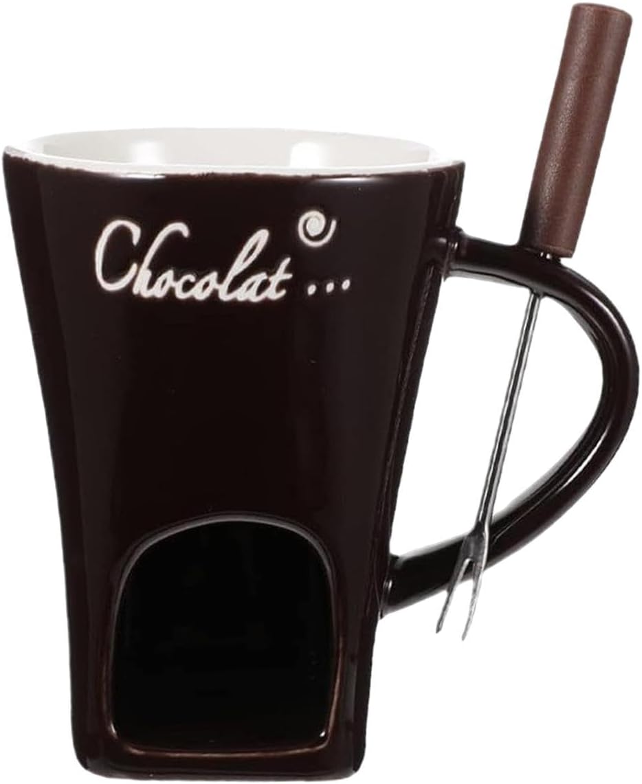 DimyFew Fondue Mug with Fork Butter Melt Pot Chocolate