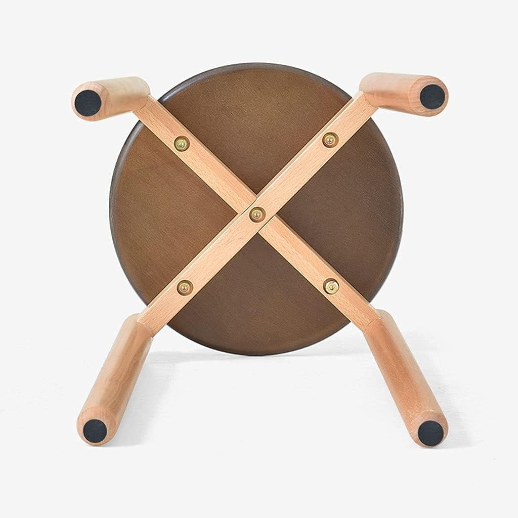 Minimalist Fashion Creative 6 Pack Solid Wood Round Stool Home Dining Stool Small Stool Makeup Stool Bench Dining Table Stool for Dining/Home Casual/6 Pack Walnut Color B