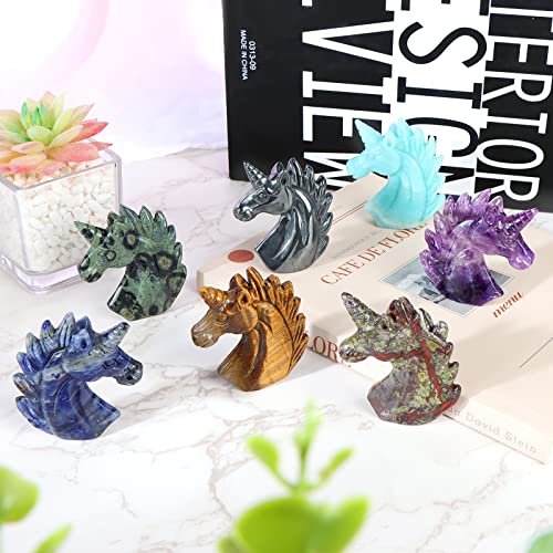 Artistone UNICORN-3IN-AMETHYST 3 Inch Amethyst Crystal Unicorn Statue Hand Carved Gemstone Purple Unicorn Stone Animal Carvings Collectible Figurine Reiki Meditation Desk Home Decor Gift thumb #6