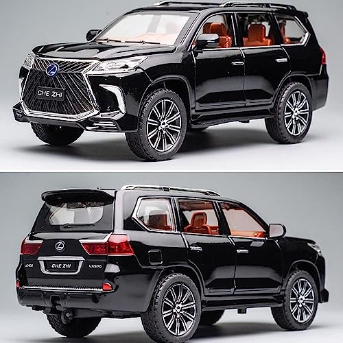 Image of LONGMIRE Metal Pull Back Diecast Car Pull Back Model with Sound Light Boys Gifts Toys for Kids Pack of 1, Multicolor (1:24 Lexus 570)
