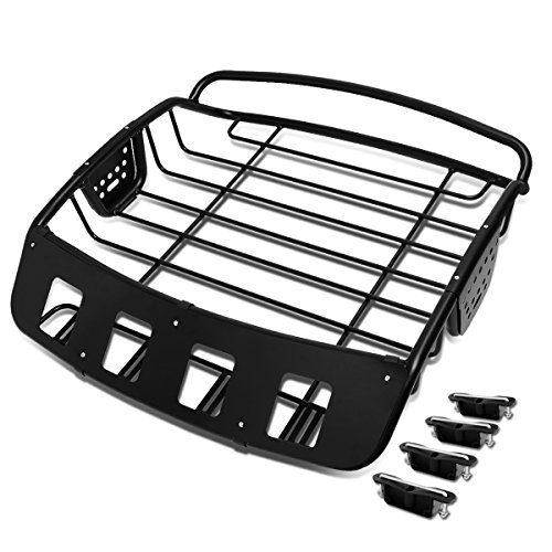 DNA MOTORING PT-ZTL-8059 Universal Adjustable Roof Cargo Basket Luggage Carrier,Black