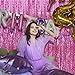 Pink Foil Curtain & Fringe Backdrop - Party & Bachelorette Decorations for Women - Valentine's Day & Birthday Celebrations