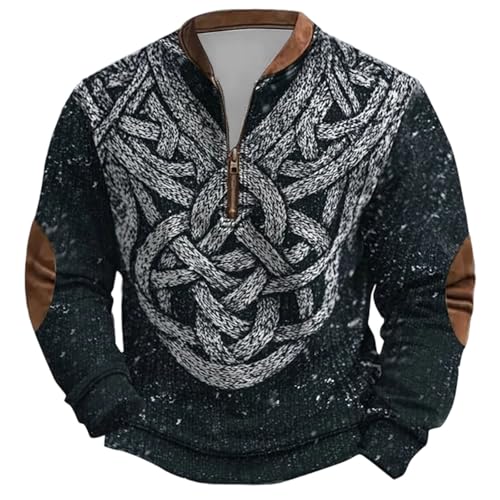 Pull col roulé homme noir militaire avec fermeture éclair