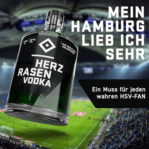 HERZRASEN 0,5L Vodka HSV Edition mild & vollmundig - 40% Vol. Hochwertige Spirituose für HSV & Hamburg Fans - Edler deutscher Vodka