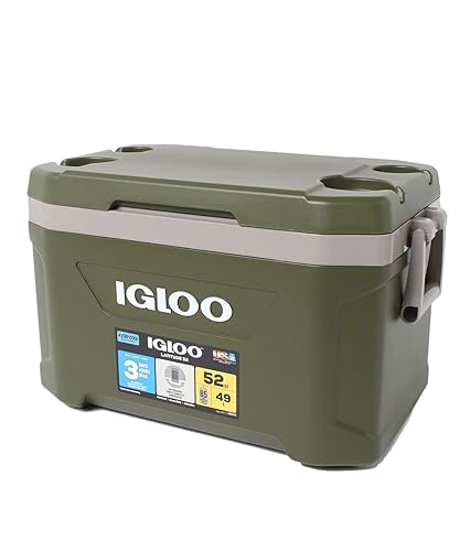 Igloo 60367 Sportsman Latitude 52 Caja Refrigeradora, Aprox. 11.2 gal (49 L), Sportsman, Latitude, Outdoor, Camping, Ocio, Pesca, Verde