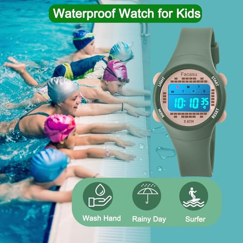 Image of Kids Digital Watch for Girls Boys,Children's Waterproof Colorful Light UP Outdoor Sport Watch with Stopwatch Alarm-Kids Gifts for Girls Boys