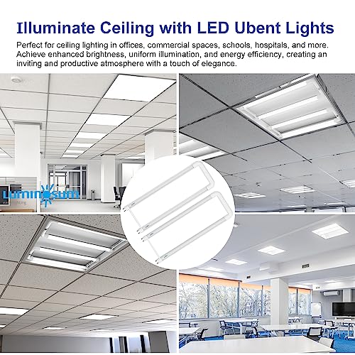 Luminosum, T8 T12 U Bend Led Tube Light 2X2 Foot, 20W (40 Watts Equivalent), Cool White 6000K, Clear Cover, Ballast Bypass, Etl Listed, 10-Pack #TOP4
