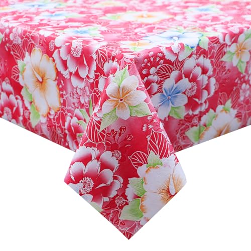 Image of Dakshya Industirs PVC Waterproof Table Cover 36x54 Inch Floral Printed Center Table Cover Washable Plastic Table Sheet Oilproof Dining Table Cover for Coffee Table Living Room Home (Modern Charm)