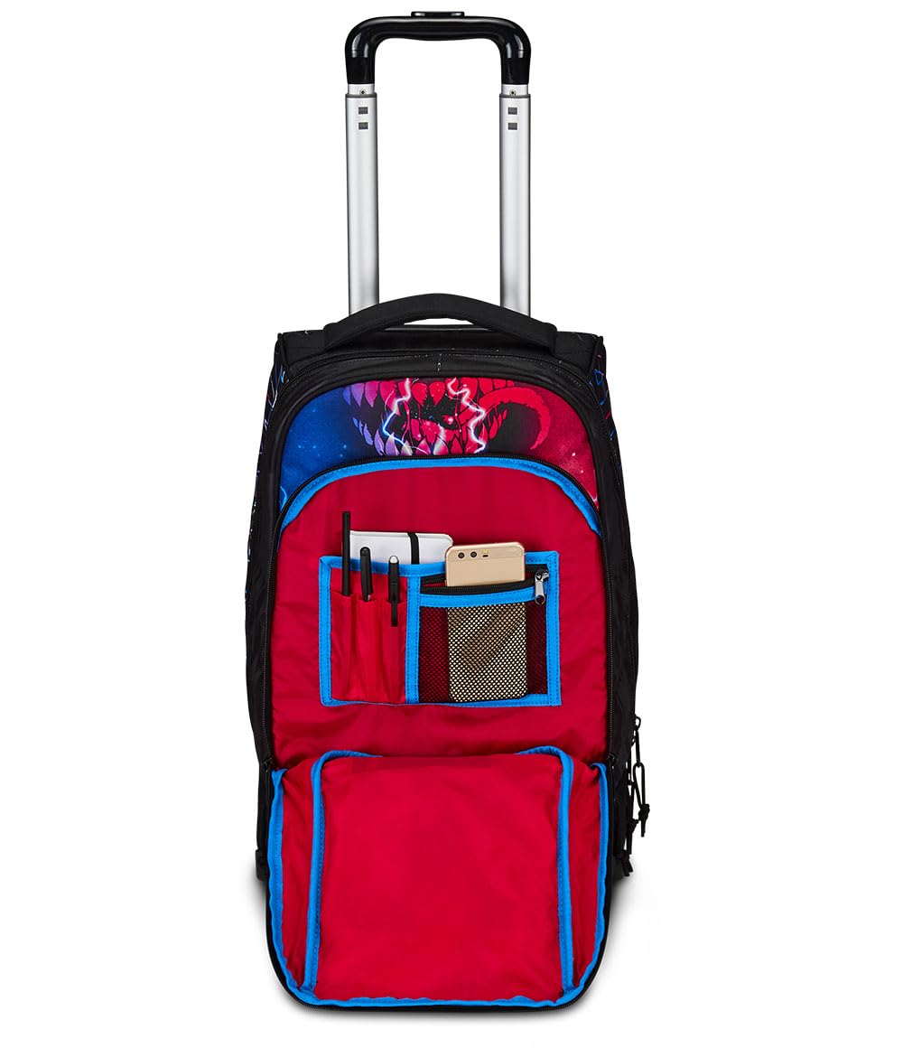 Mitama Trolley DR Junior Scuola Road To Win,Con Mega Scomparto e Doppia Maniglia, Nero e Rosso, Scuola Elementare e Tempo Libero, Bambino Ragazzo