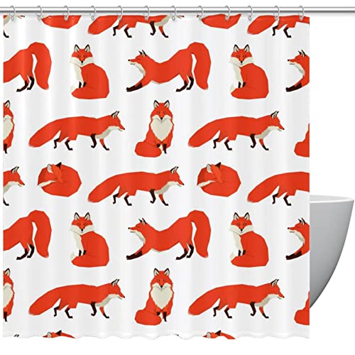 Rideau de douche imperméable renards grand format 183x183cm coloré - 2
