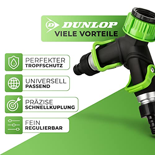 Dunlop Water distributor, infinitely adjustable 2-way valve garden hose distributor with quick coupling 3/4 inch tap adapter - Image 2