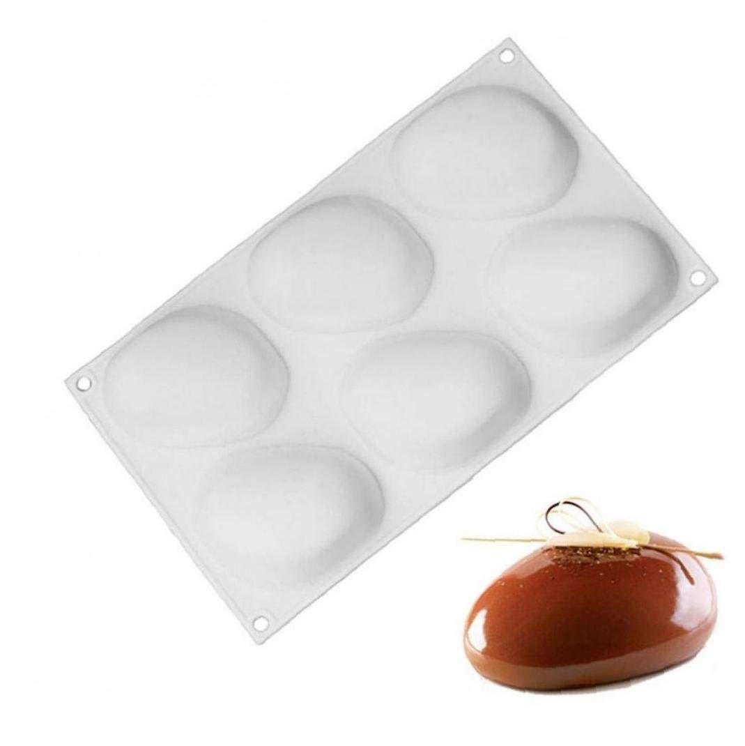 Tossper White Silicone Mousse Baking Pan Non Stick Elliptical Pebble Stone Shaped Mold For Cakes Dessert Kitchen Bakeware