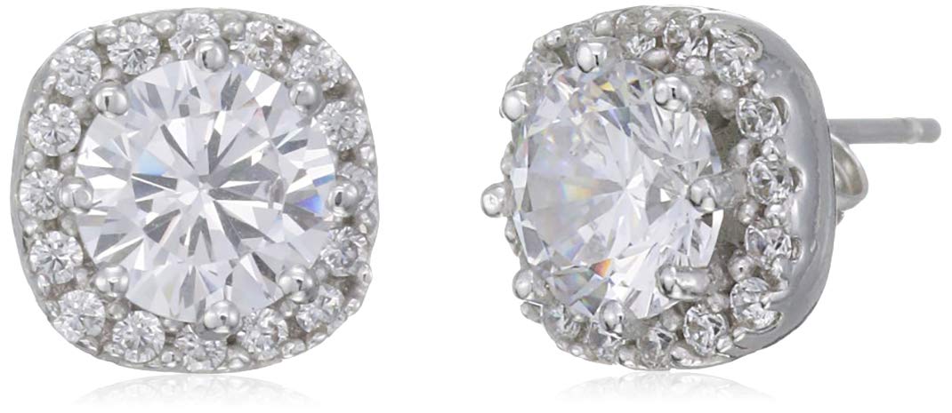 Carlton London Cubic Zirconia Stud Earrings for Women (Silver) (FJE1772) (B08JMGJQNY) Amazon Price History, Amazon Price Tracker