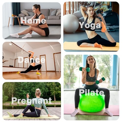 VZZNN 10 pares de meias de pilates com aderência para mulheres, antiderrapantes, para ioga, para aca