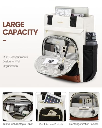 LOVEVOOK Laptop Backpack for Women, 15.6 Inch Work Laptop Bag Teacher Nurse Backpack, Wide Open Travel Tote Backpack Purse Business Computer Daypack3