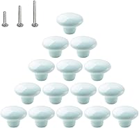 Vista 11 de HUAMULAN 15 pomos de cerámica roja brillante con botón de hongo redondo para gabinete, manijas de puerta, cajón de armario, armario, armario