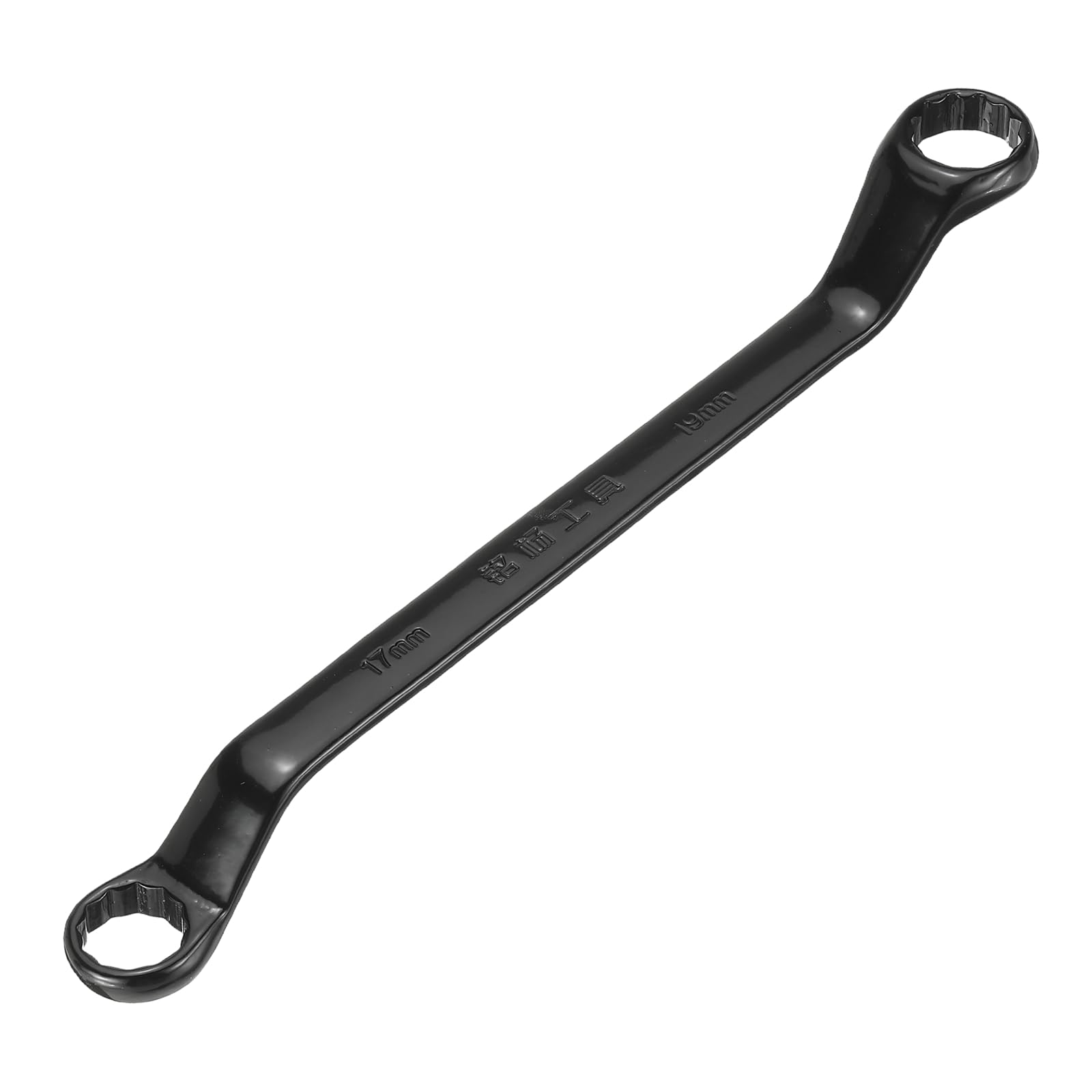 sourcing map 45 Degree Offset Box End Wrench 17mm x 19mm Metric 12 Point Chrome Vanadium Steel Double Box Wrenches Long Industrial Grade Torx Box Wrench Repair Tool, Black โ image 1