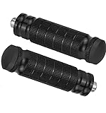 FIGFYOU 1 Paar Fußrasten Motorrad Fußrasten Universal Fußstütze Hinten Schwarz Fußraste Aluminium Für Hintere Fußrasten Aus Metall Mit 8Mm Loch